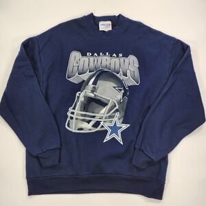 Vintage 90s Chalk Line Dallas Cowboys Helmet NFL Football Team Sweatshirt Sz XL